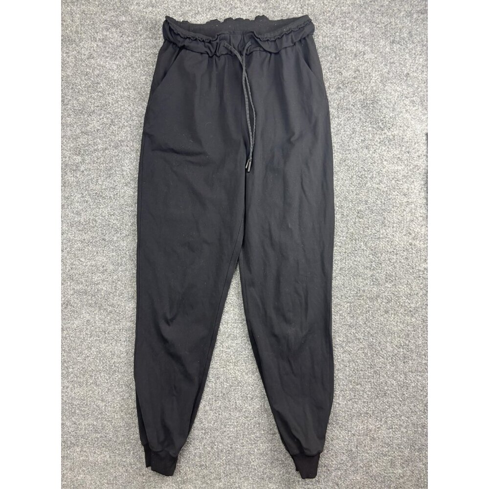 Lululemon Pants Womens 4 Black High Rise Joggers Elastic Waist Cuffed Ankle